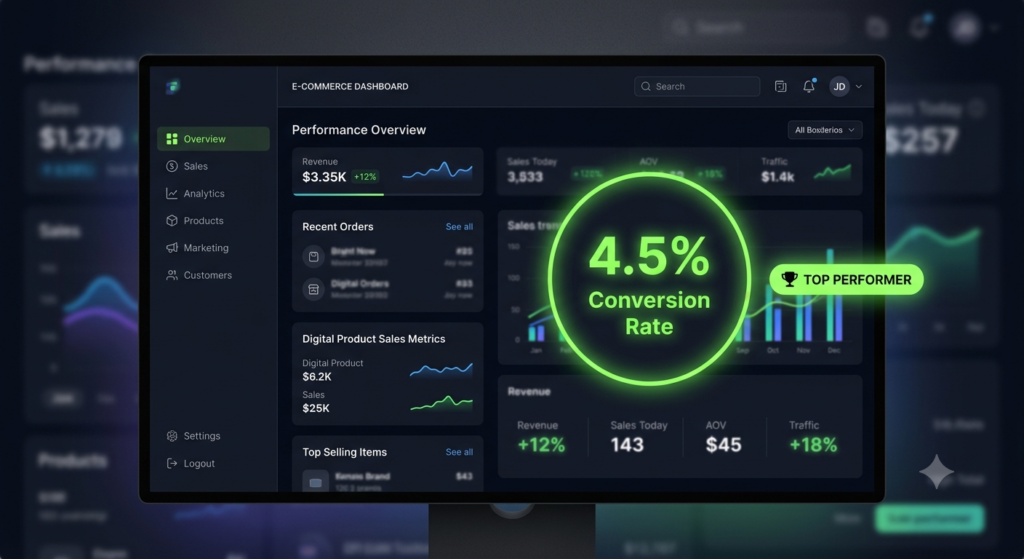 Digital Product Conversion Rate Benchmark for Shopify Stores: How AI Tools Are Changing the Game Shopify store conversion rate benchmark dashboard metrics for digital products
