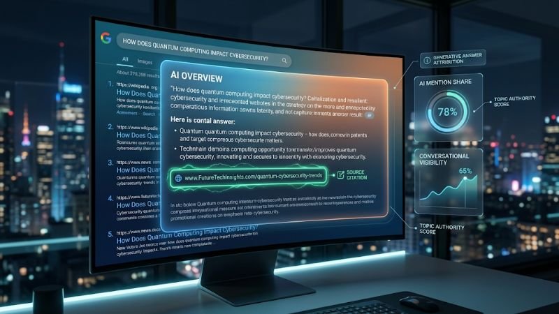 Tracking website visibility within AI-generated search answers (AI Overviews).