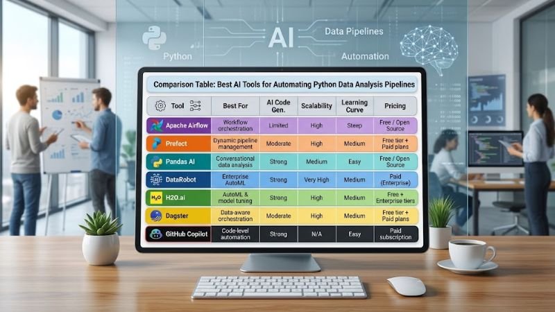 Comparison Table: Best AI Tools for Automating Python Data Analysis Pipelines