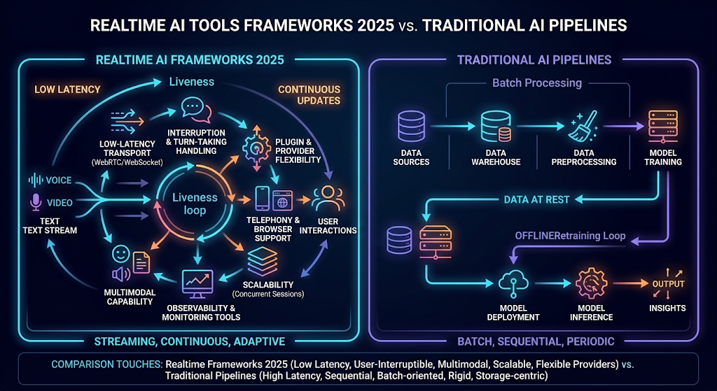Realtime AI Tools Frameworks 2025 vs Traditional AI Pipelines