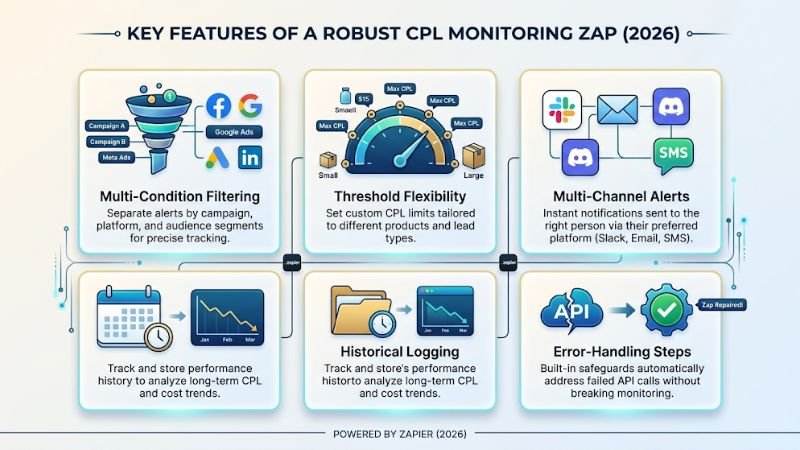 Key Features to Look For in a Zapier Automation for CPL Monitoring and Alerts 2026 Workflow